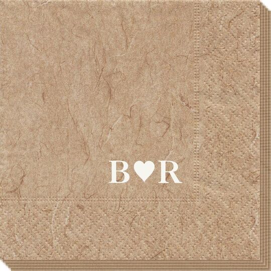 2 Initials Plus Heart Bali Napkins