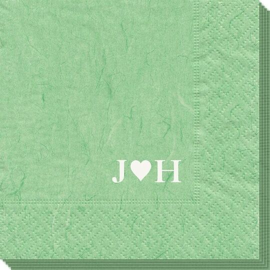 2 Initials Plus Heart Bali Napkins