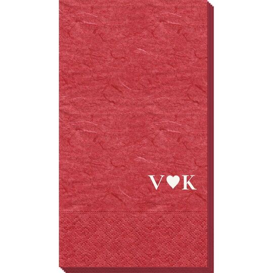 2 Initials Plus Heart Bali Guest Towels