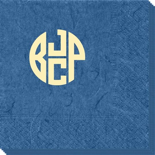 4 Initial Rounded Monogram Bali Napkins