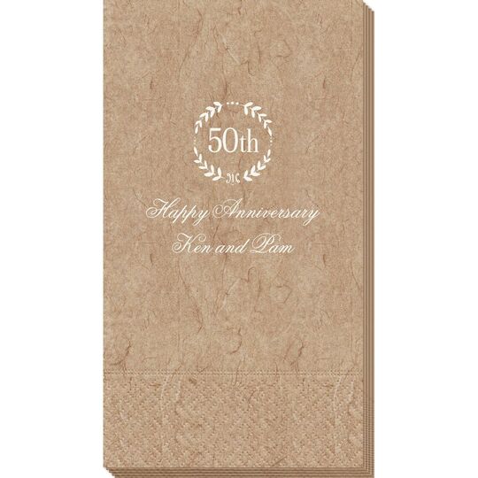 50th Wreath Bali Guest Towels