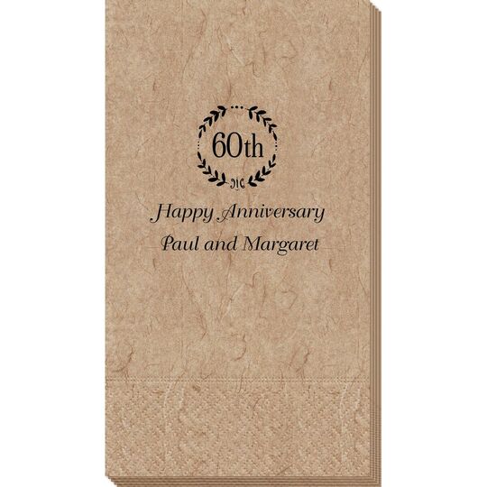 60th Wreath Bali Guest Towels