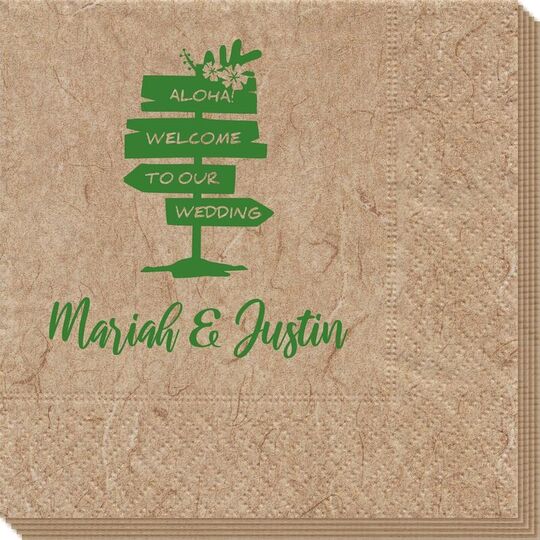 Aloha Welcome To Our Wedding Bali Napkins