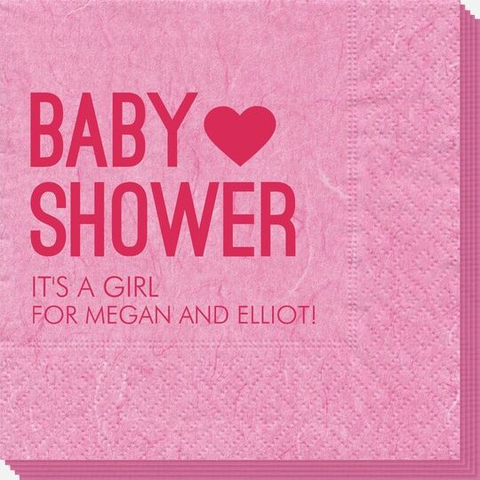 Baby Shower with Heart Bali Napkins