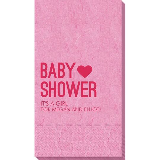 Baby Shower with Heart Bali Guest Towels