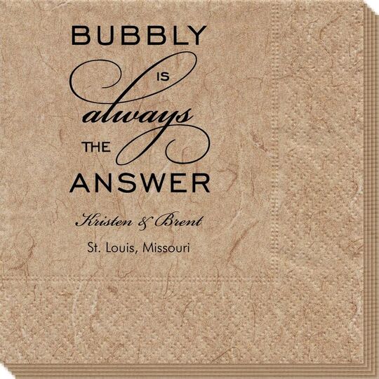 Bubbly is the Answer Bali Napkins