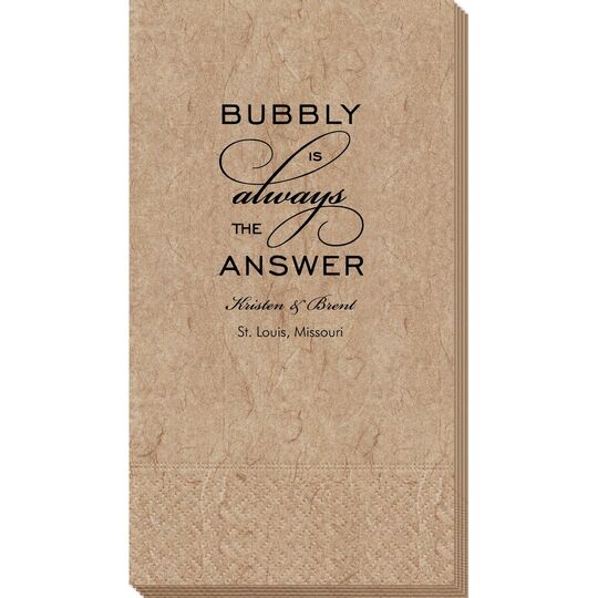 Bubbly is the Answer Bali Guest Towels