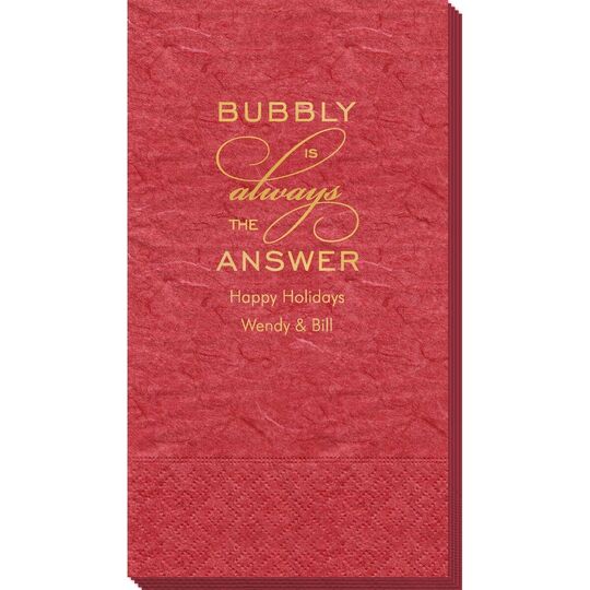 Bubbly is the Answer Bali Guest Towels