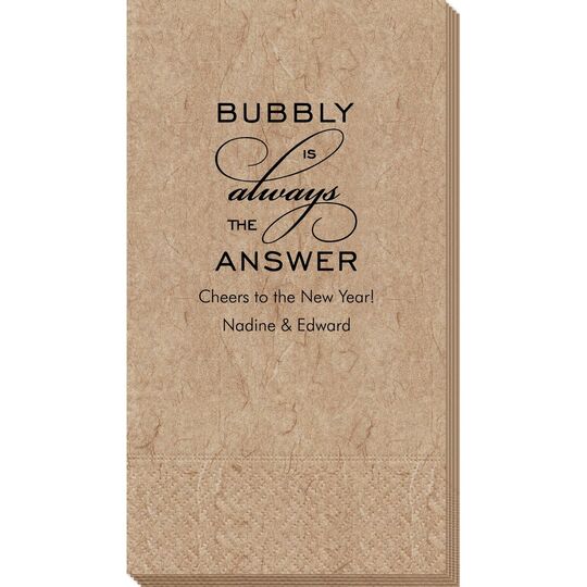 Bubbly is the Answer Bali Guest Towels