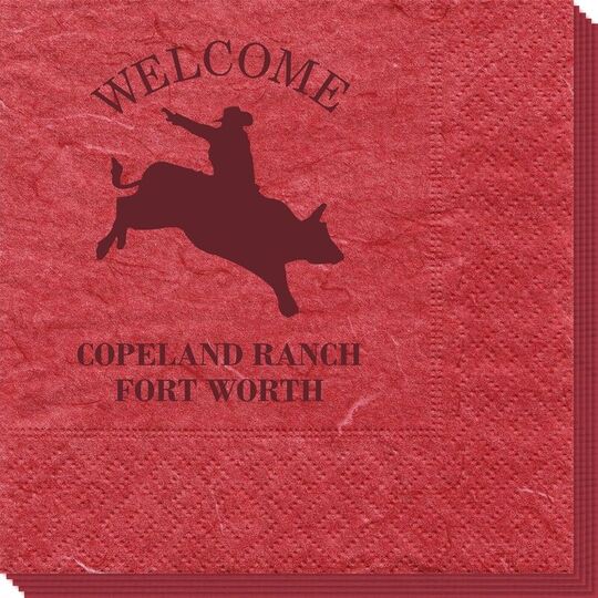 Bull Rider Silhouette Bali Napkins