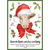 Deck the Halls with Cows Flat Holiday Cards