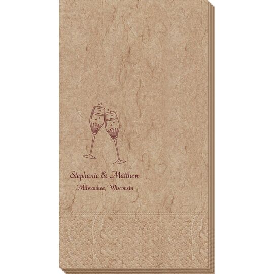 Champagne Crystal Toast Bali Guest Towels