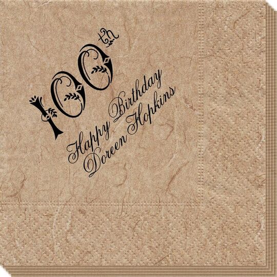 Elegant 100th Scroll Bali Napkins