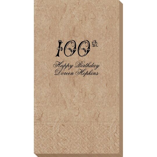 Elegant 100th Scroll Bali Guest Towels