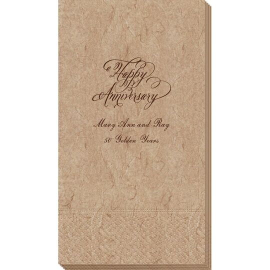 Elegant Happy Anniversary Bali Guest Towels