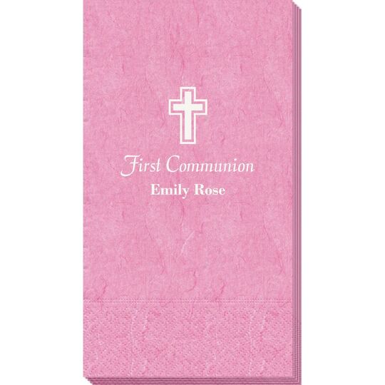 Outlined Cross Bali Guest Towels