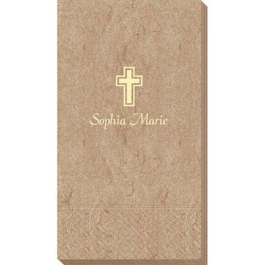 Outlined Cross Bali Guest Towels