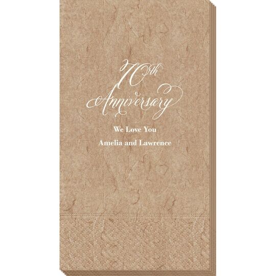Elegant 70th Anniversary Bali Guest Towels