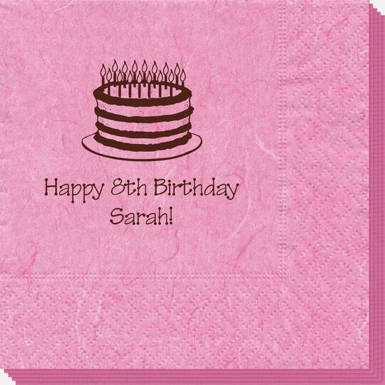 Sophisticated Birthday Cake Bali Napkins