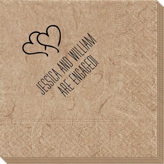 Modern Double Hearts Bali Napkins