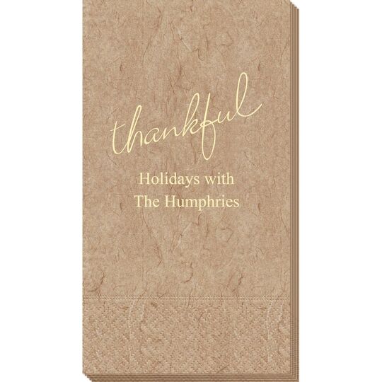 Expressive Script Thankful Bali Guest Towels