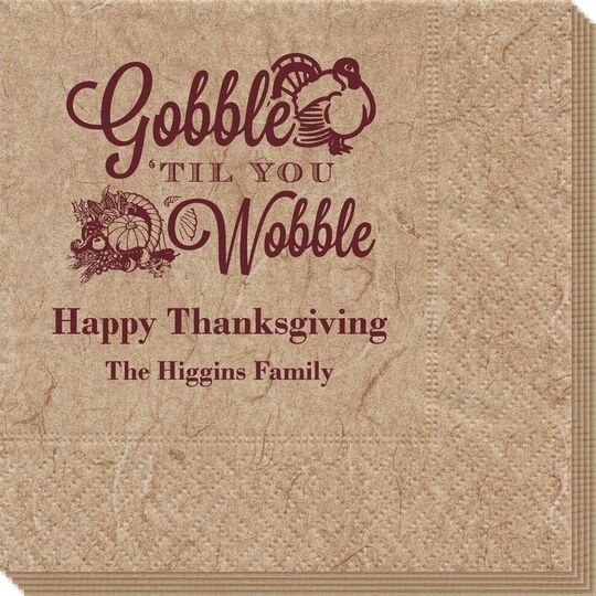 Gobble Til You Wobble Bali Napkins