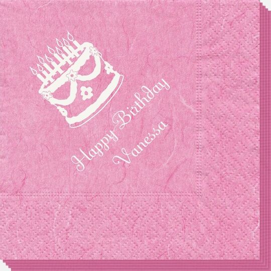 Sweet Floral Birthday Cake Bali Napkins