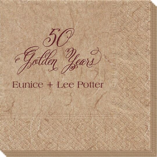 Elegant 50 Golden Years Bali Napkins