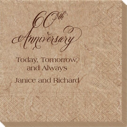 Elegant 60th Anniversary Bali Napkins