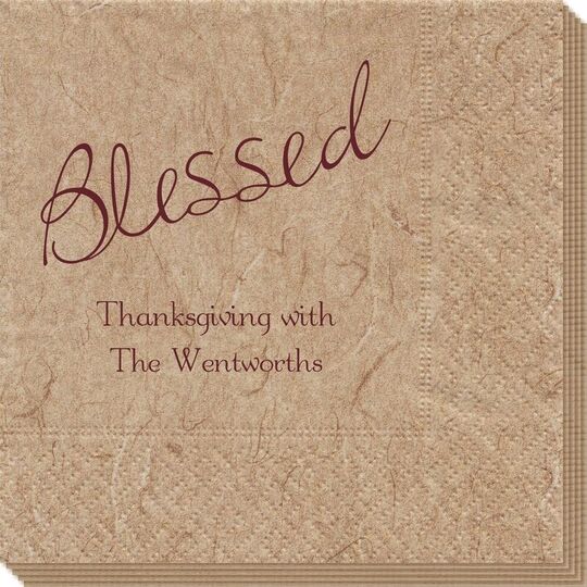 Expressive Script Blessed Bali Napkins