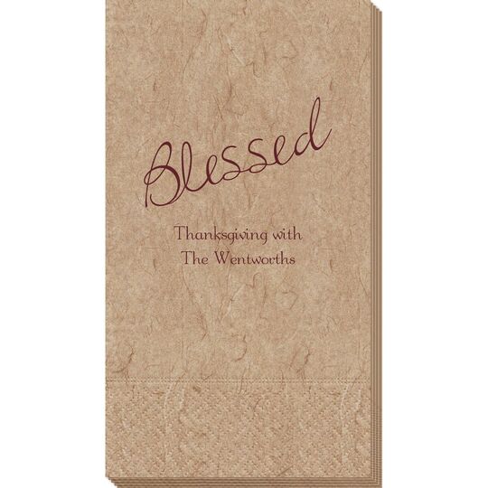 Expressive Script Blessed Bali Guest Towels