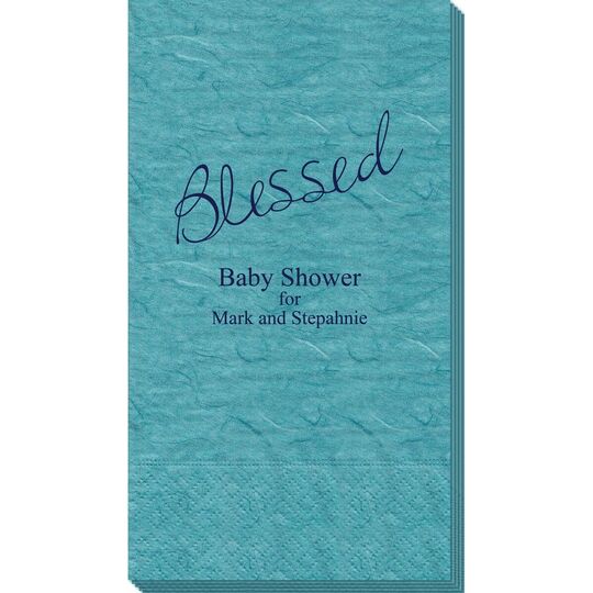 Expressive Script Blessed Bali Guest Towels