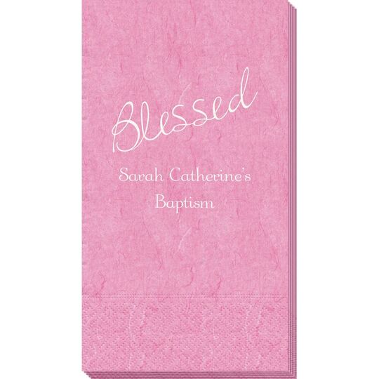 Expressive Script Blessed Bali Guest Towels