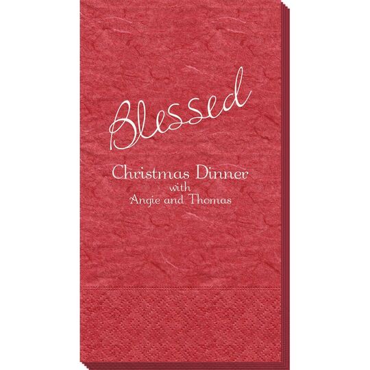 Expressive Script Blessed Bali Guest Towels