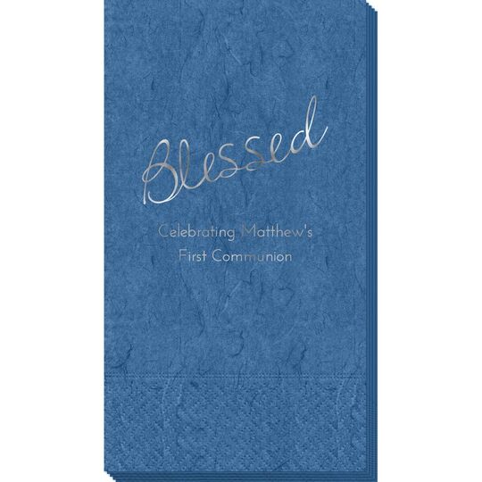 Expressive Script Blessed Bali Guest Towels