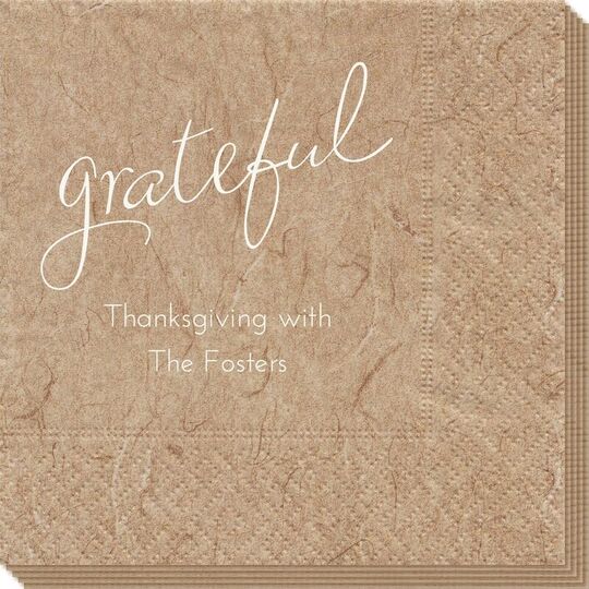 Expressive Script Grateful Bali Napkins