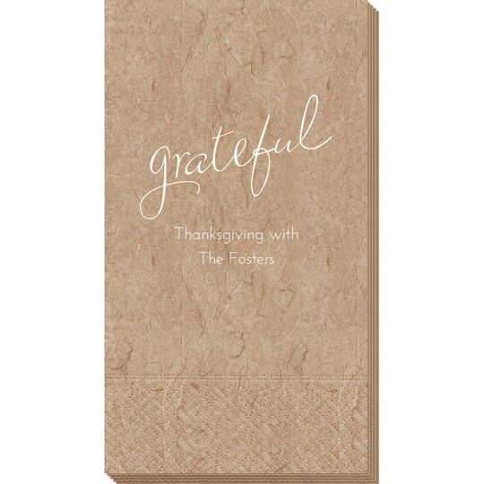 Expressive Script Grateful Bali Guest Towels