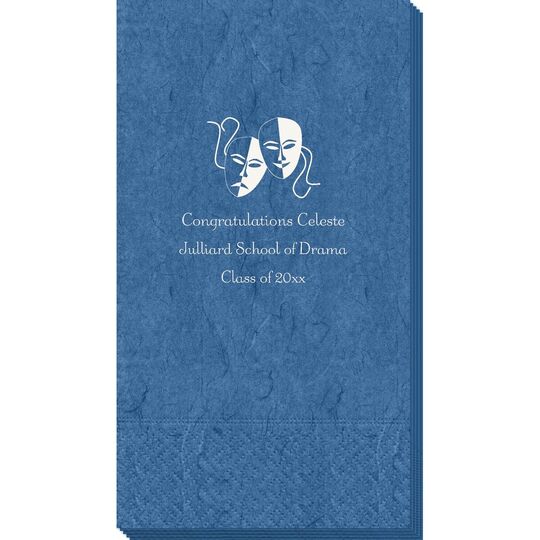 Tragedy and Comedy Masks Bali Guest Towels