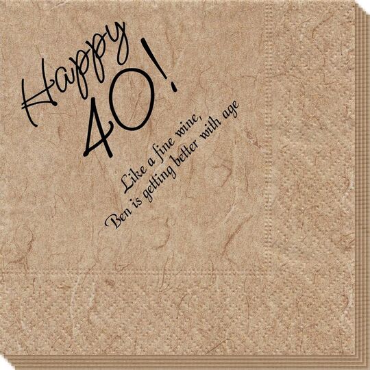 Elegant Happy 40th Bali Napkins