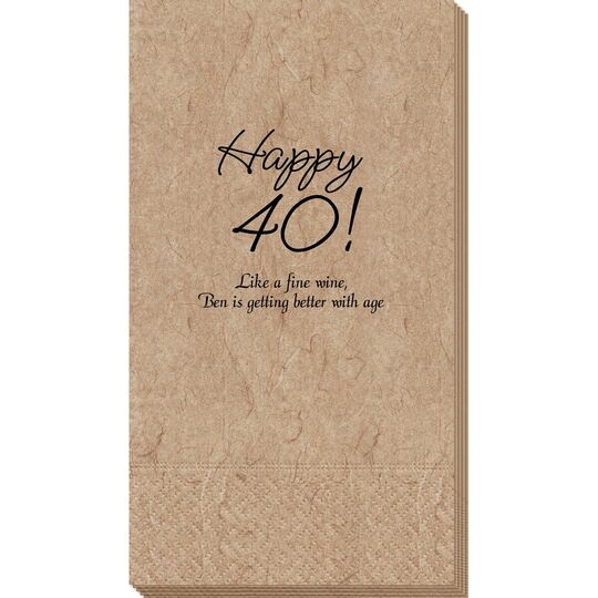 Elegant Happy 40th Bali Guest Towels