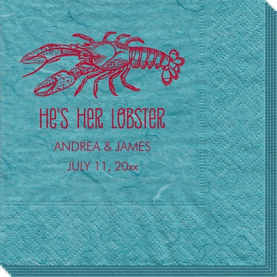 He's Her Lobster Bali Napkins