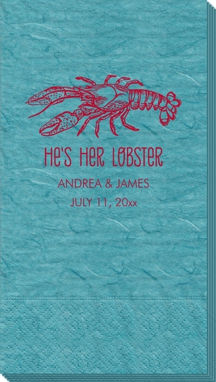 He's Her Lobster Bali Guest Towels