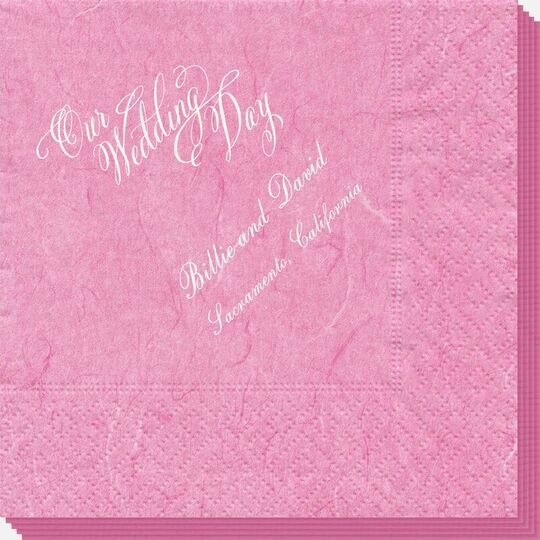 Elegant Our Wedding Day Bali Napkins