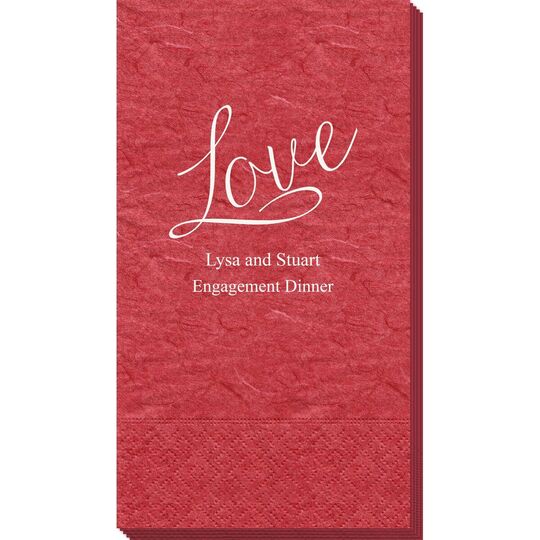 Expressive Script Love Bali Guest Towels