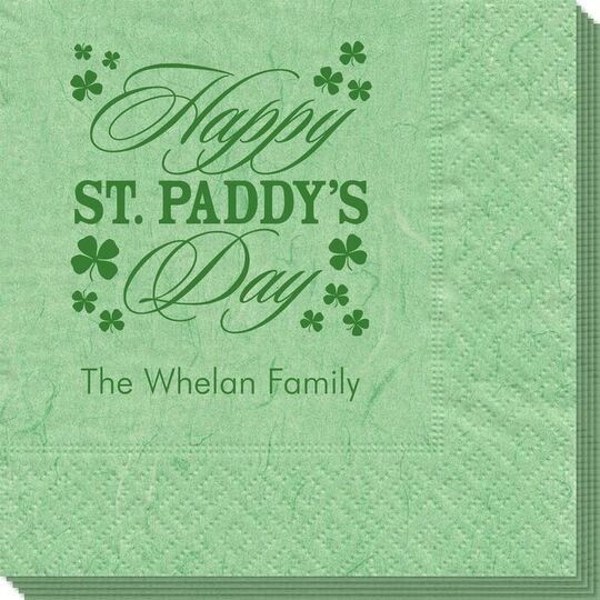 Happy St. Paddy's Day Clover Bali Napkins