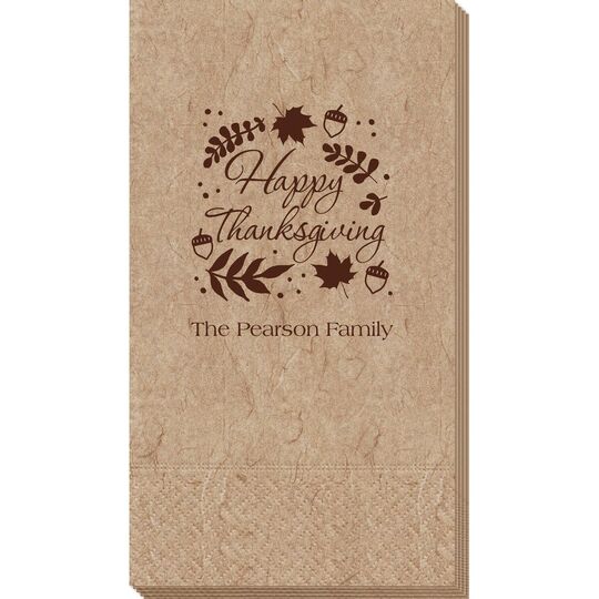 Happy Thanksgiving Autumn Bali Guest Towels