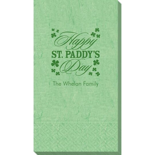 Happy St. Paddy's Day Clover Bali Guest Towels