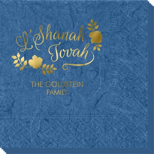 Floral L'Shanah Tovah Bali Napkins