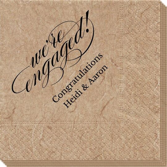 Script We're Engaged Bali Napkins