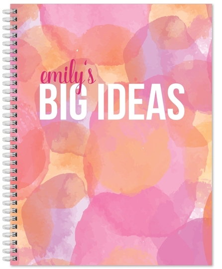 Pink and Orange Watercolor Spiral Notebook